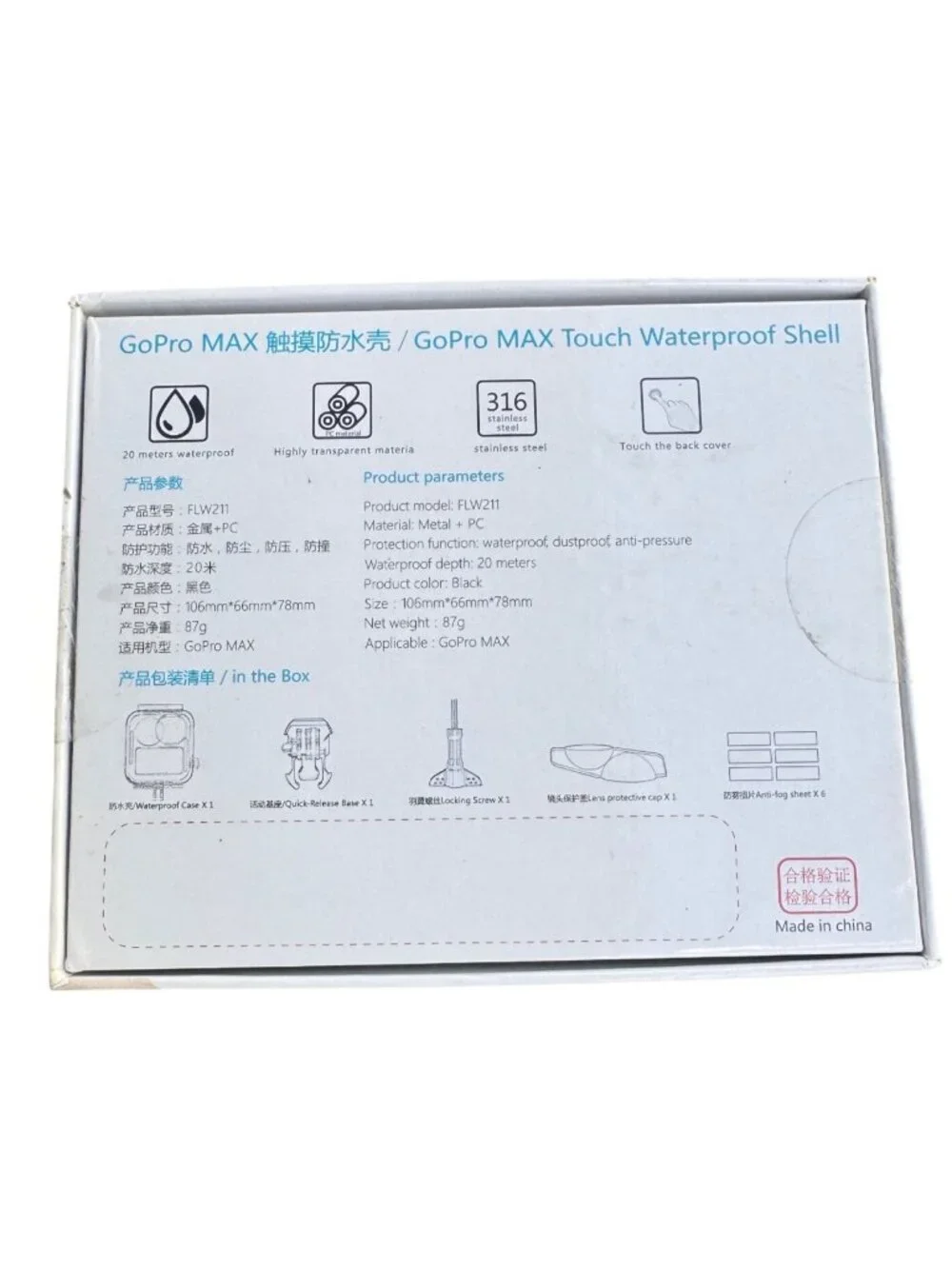MAXActpe Waterproof Case for GoPro MAX 20M Under Water Protective Housing Mount